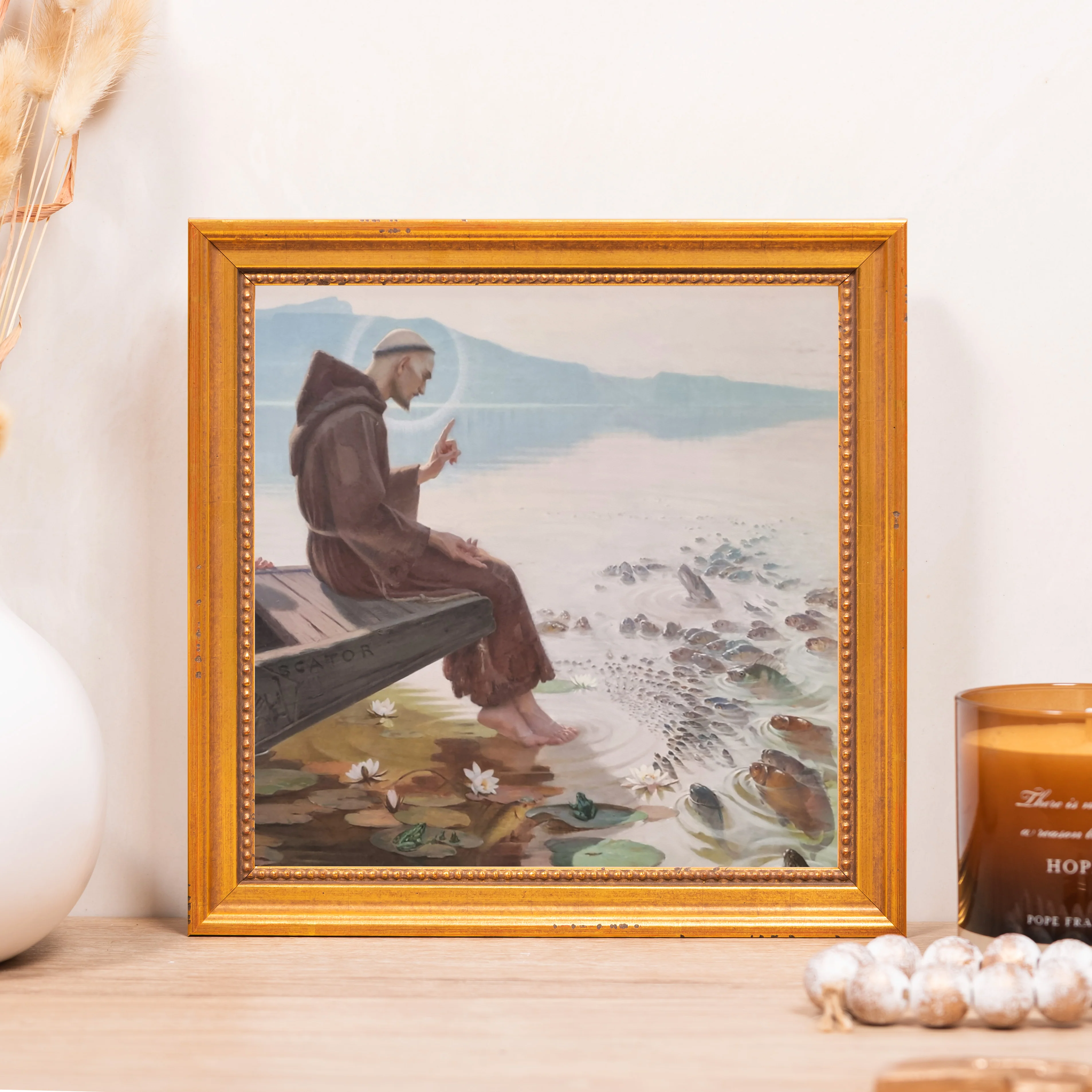 St. Anthony Preaching to the Fish Framed Canvas - Sacred Mini Collection - Image 7