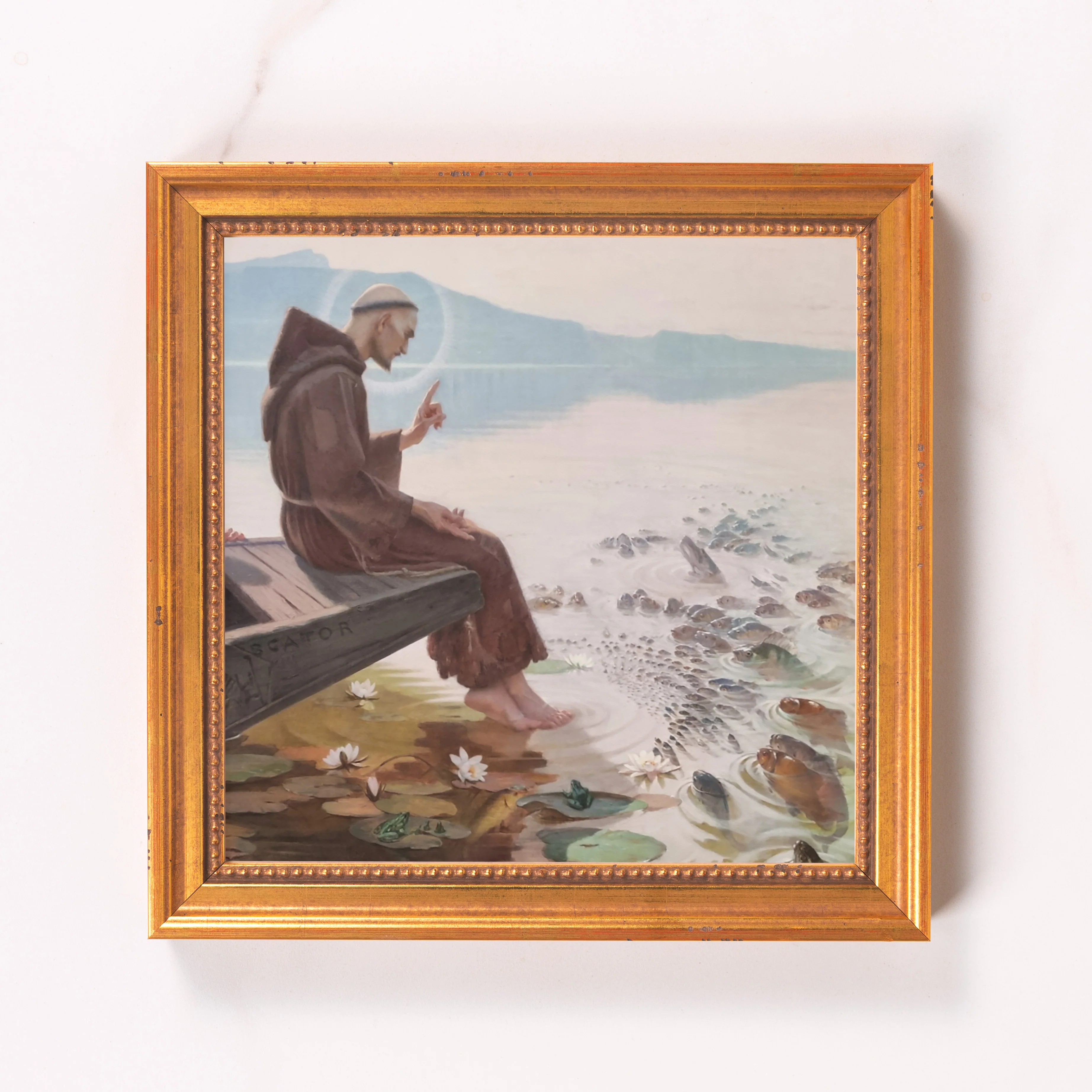St. Anthony Preaching to the Fish Framed Canvas - Sacred Mini Collection - Image 8