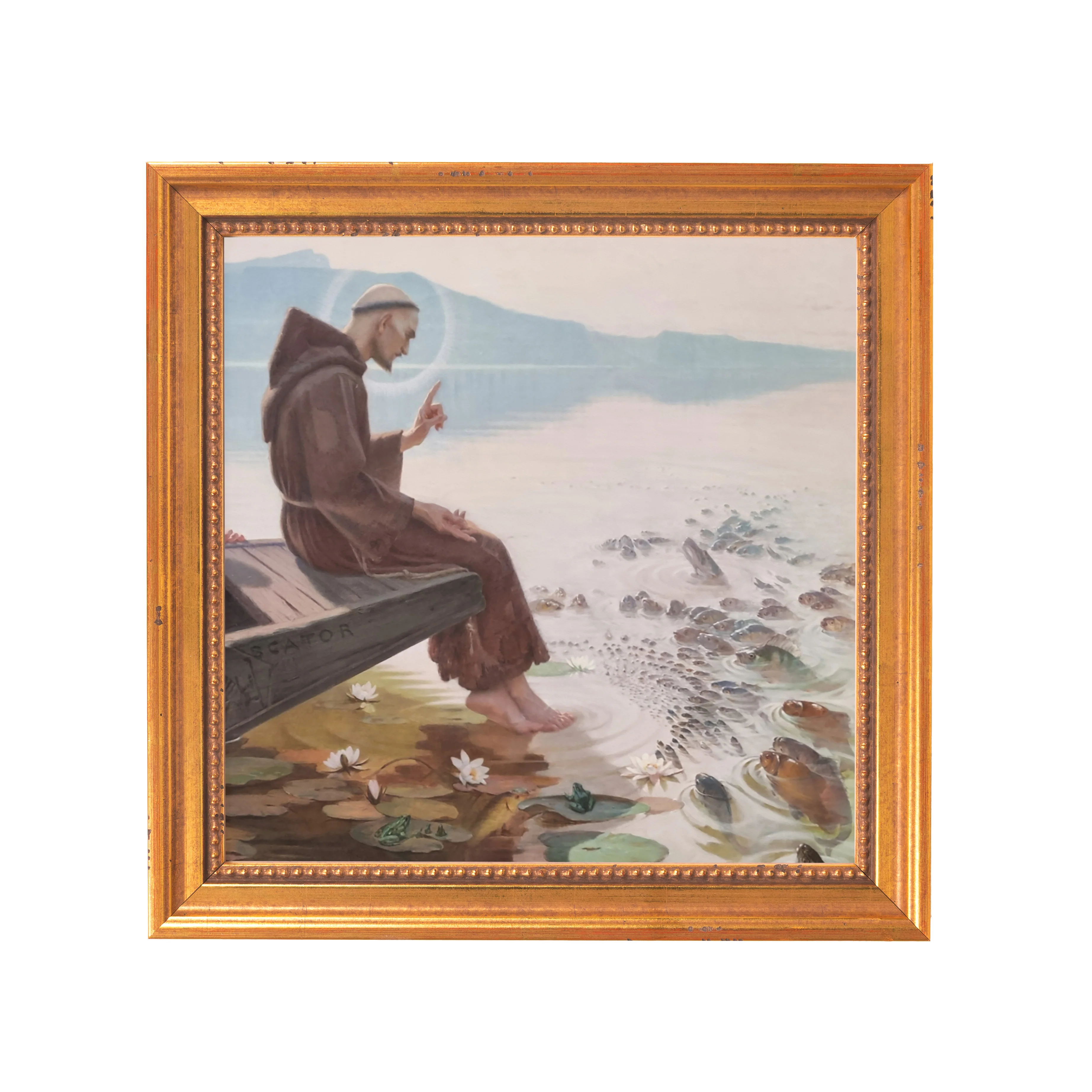 St. Anthony Preaching to the Fish Framed Canvas - Sacred Mini Collection - Image 9