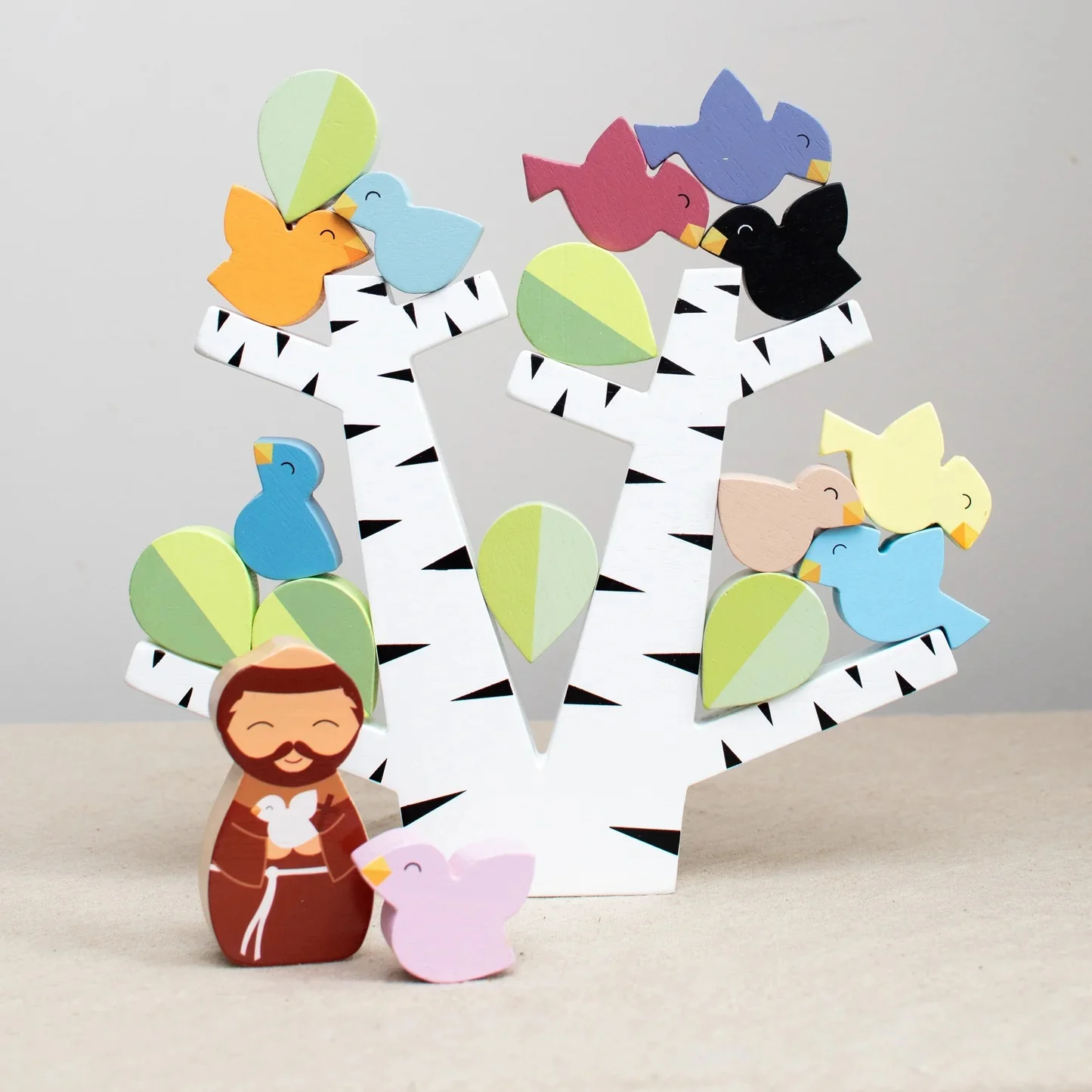 St. Francis Preaches To The Birds Wooden Stacking Toy Game - Image 3