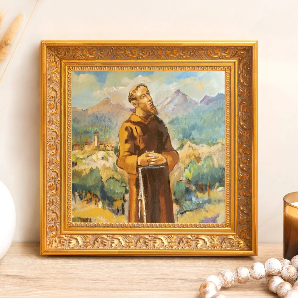 St. Francis Watercolor Framed Canvas - Sacred Mini Collection