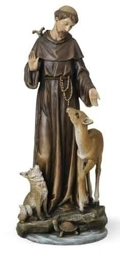 St Francis with Deer Statue -14 inch - Image 2