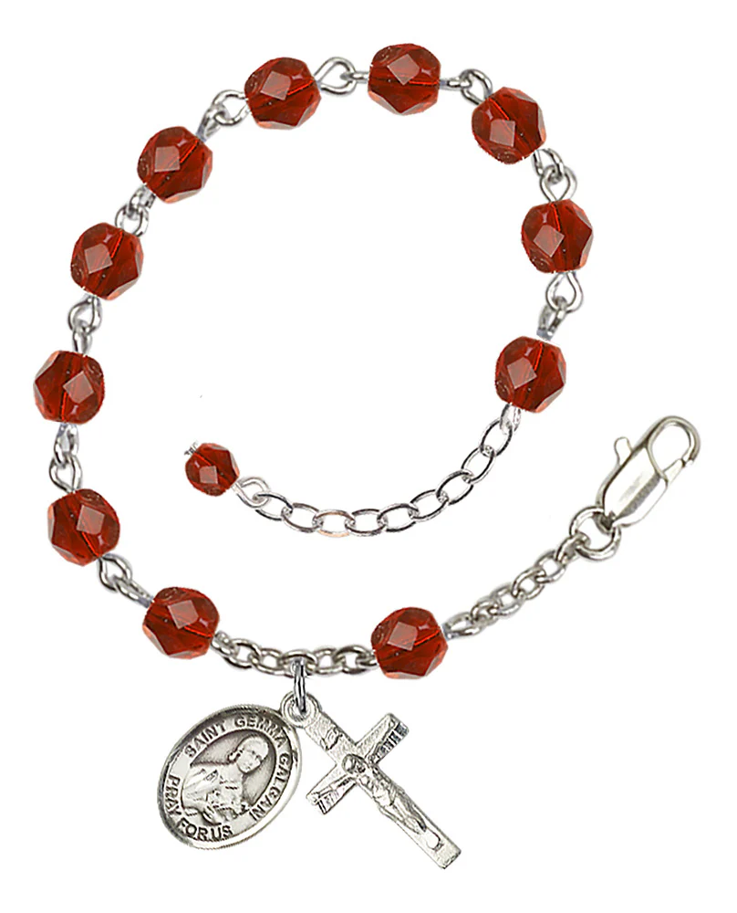 St. Gemma Galgani Crystal Birthstone Rosary Bracelet - Image 10