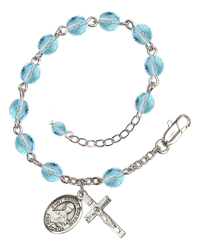 St. Gemma Galgani Crystal Birthstone Rosary Bracelet - Image 4