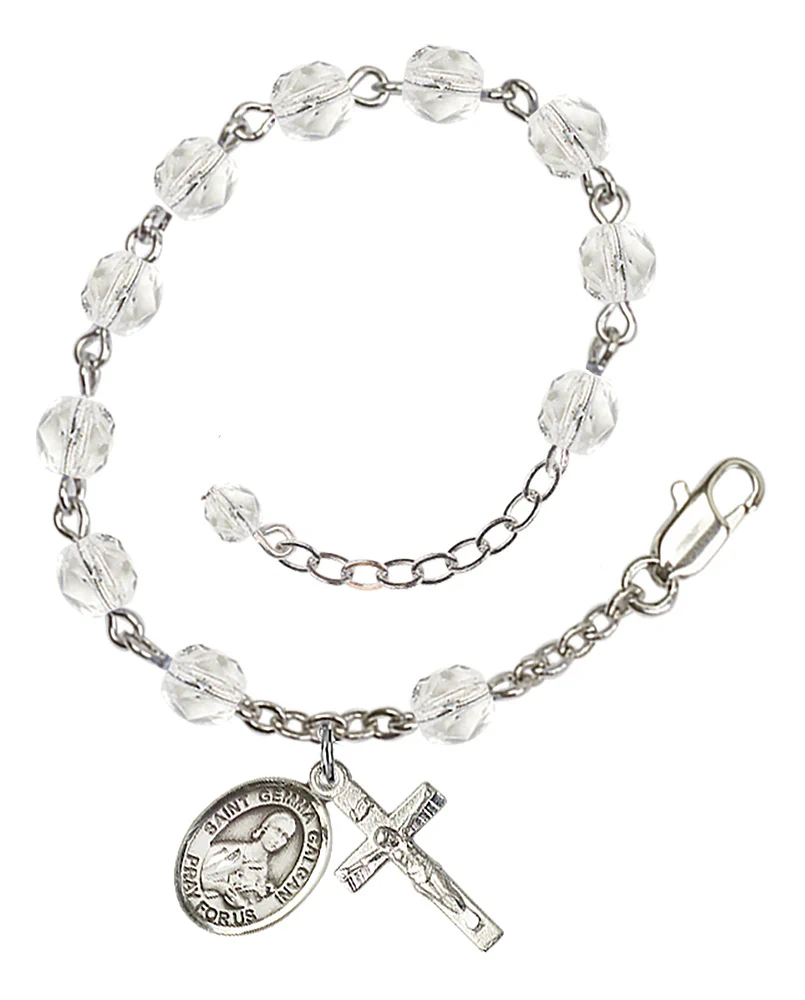 St. Gemma Galgani Crystal Birthstone Rosary Bracelet - Image 5