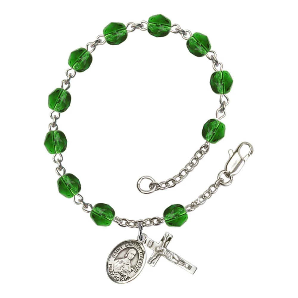 St. Gemma Galgani Crystal Birthstone Rosary Bracelet - Image 6