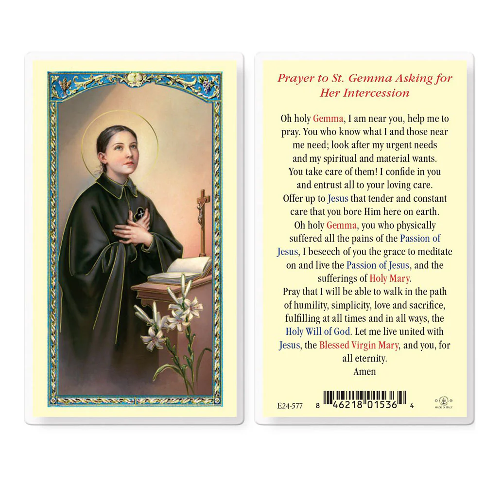 St.  Gemma Prayer Card