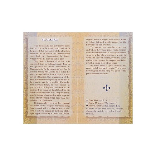 St. George - Mini Lives of the Saints Folded Prayer Card - Image 2