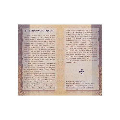 St. Gerard of Majella - Mini Lives of the Saints Folded Prayer Card - Image 2
