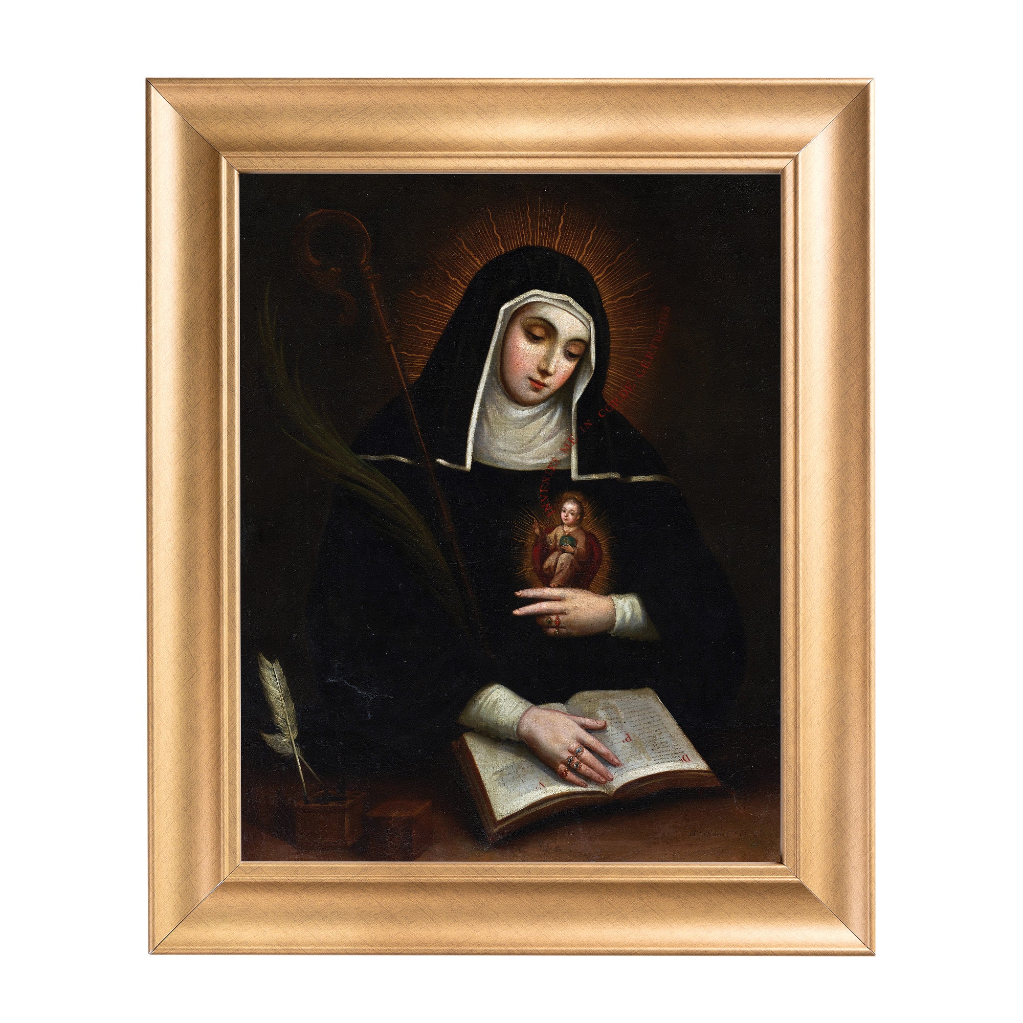 St. Gertrude Gold Framed Art Print - Multiple Sizes
