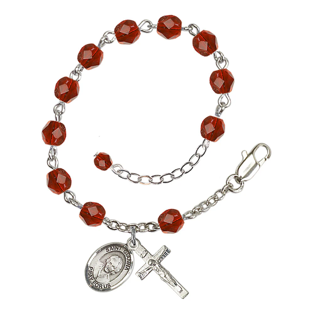 St. Gianna Beretta Molla Crystal Birthstone Rosary Bracelet - Multiple Birthstones - Image 10