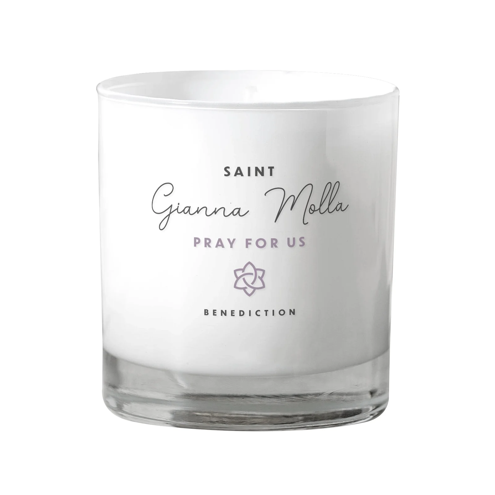 St. Gianna Molla White Candle - Image 2