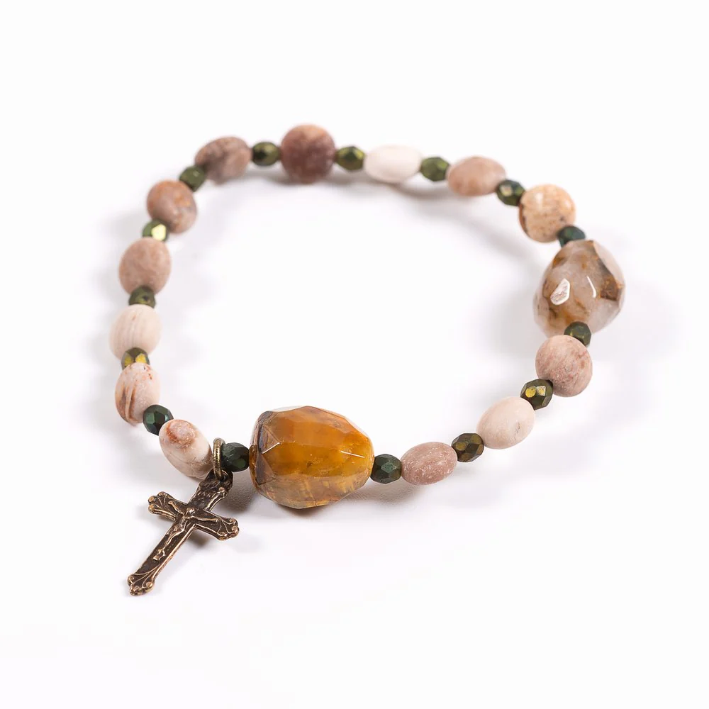 St. Hildegard Honeycomb Rosary Bracelet - Image 2