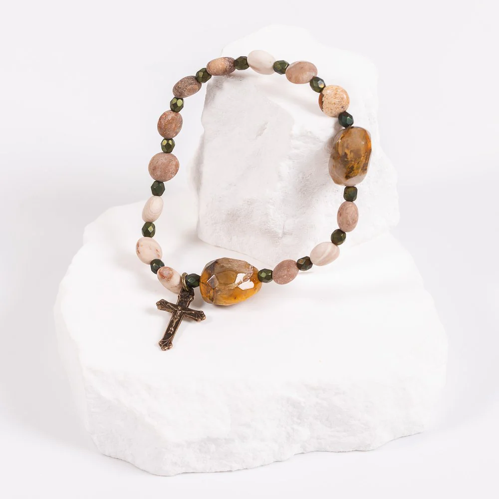 St. Hildegard Honeycomb Rosary Bracelet - Image 4