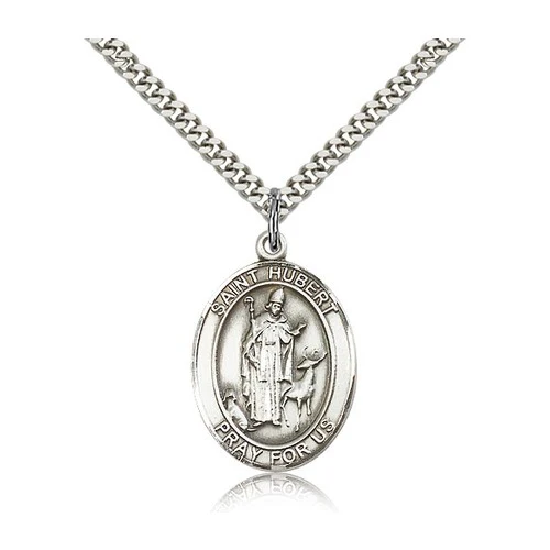 St. Hubert of Liege Pendant with Chain, Bliss, Sterling Silver