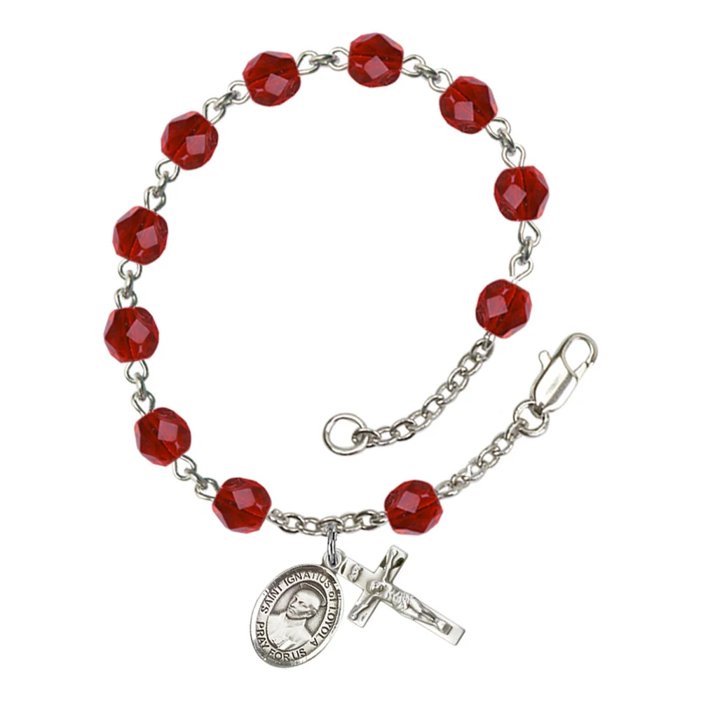 St. Ignatius of Loyola Crystal Birthstone Rosary Bracelet - Multiple Birthstones - Image 11