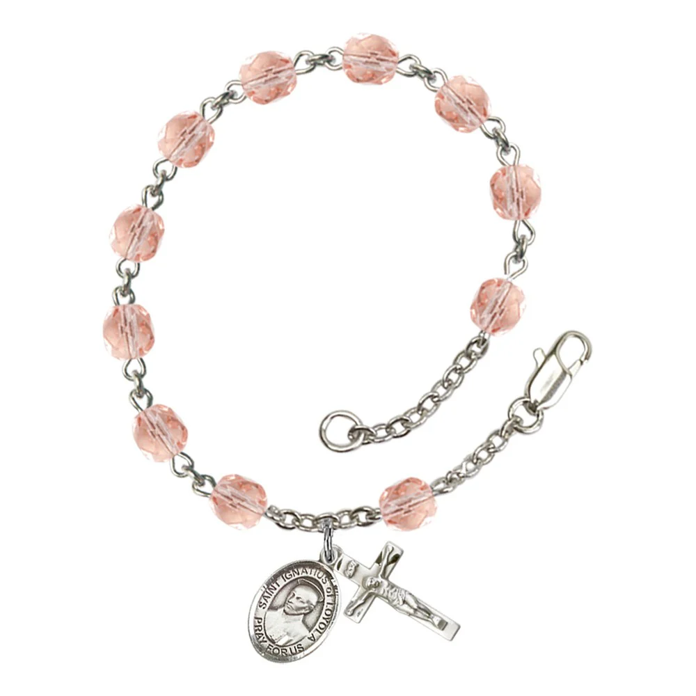 St. Ignatius of Loyola Crystal Birthstone Rosary Bracelet - Multiple Birthstones - Image 12
