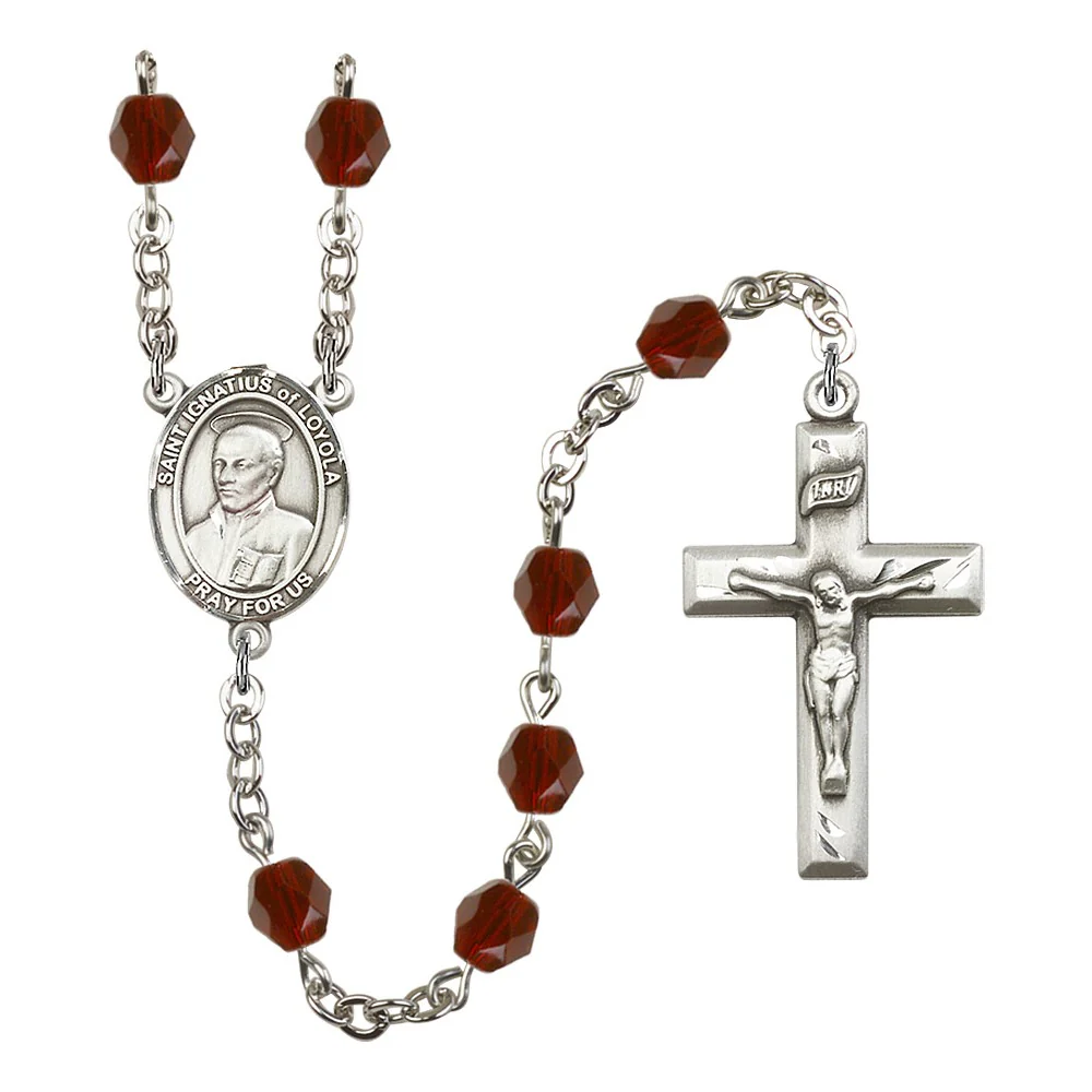 St. Ignatius of Loyola Crystal Birthstone Rosary - Multiple Birthstones - Image 11