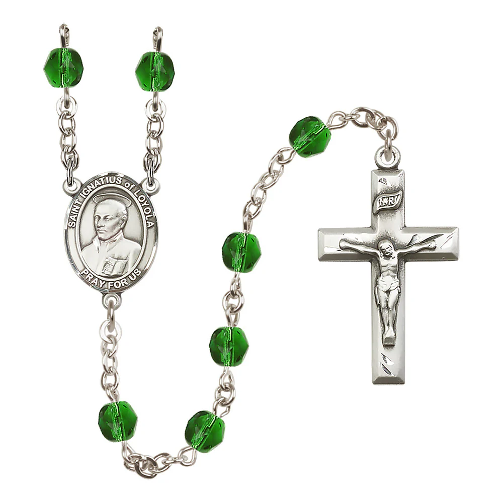 St. Ignatius of Loyola Crystal Birthstone Rosary - Multiple Birthstones - Image 3