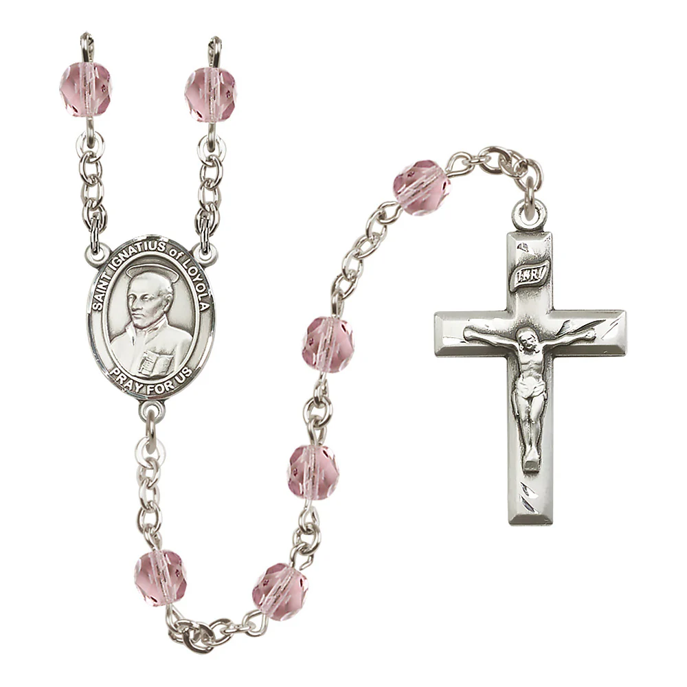St. Ignatius of Loyola Crystal Birthstone Rosary - Multiple Birthstones - Image 4