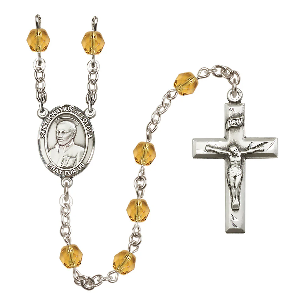 St. Ignatius of Loyola Crystal Birthstone Rosary - Multiple Birthstones - Image 8