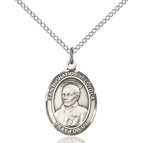 St. Ignatius of Loyola Pendant, Bliss, Sterling Silver