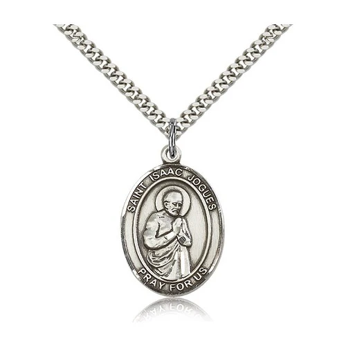 St. Isaac Jogues Pendant with Chain, Bliss, Sterling Silver