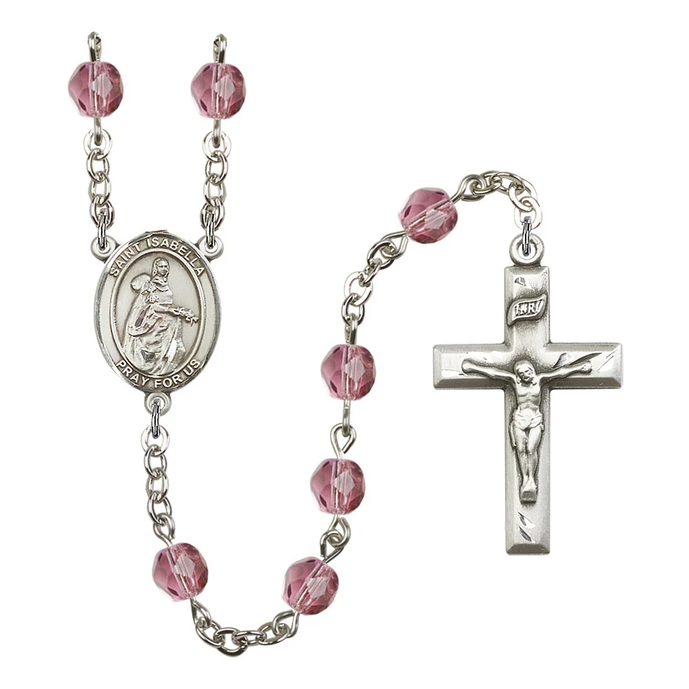 St. Isabella Of Portugal Purple February Rosary 6mm