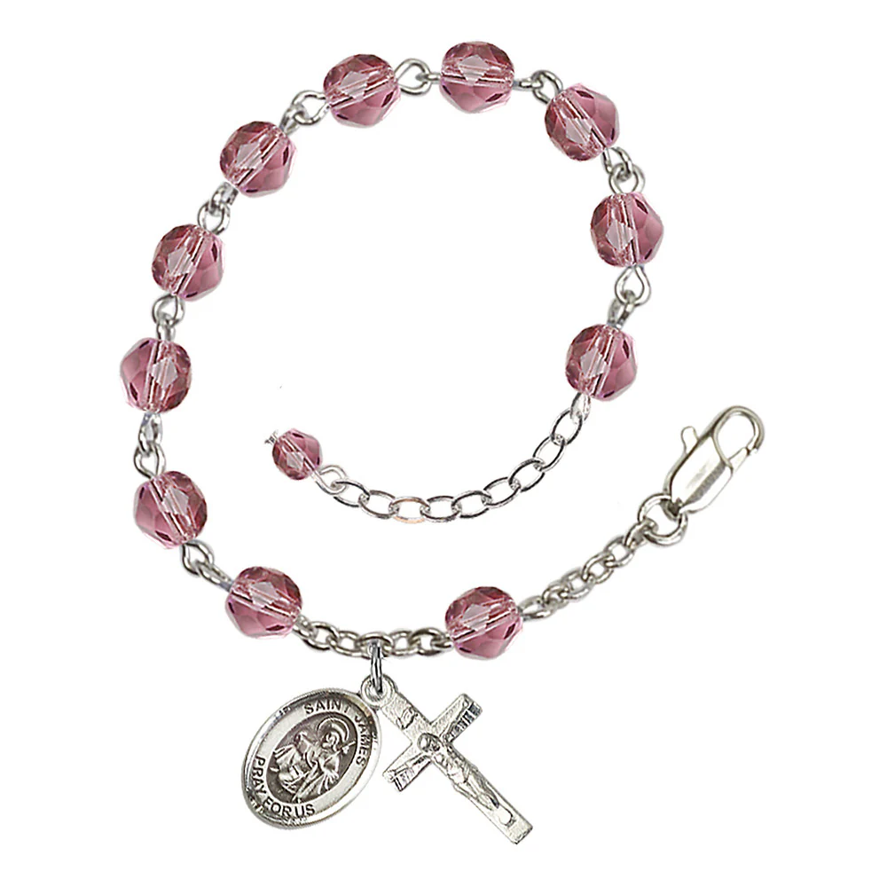 St. James the Greater Crystal Birthstone Rosary Bracelet - Multiple Birthstones