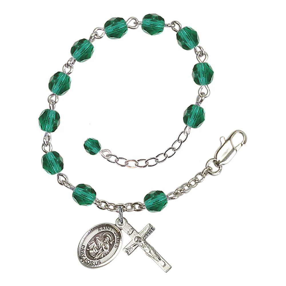 St. James the Greater Crystal Birthstone Rosary Bracelet - Multiple Birthstones - Image 10