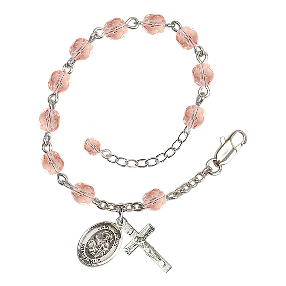 St. James the Greater Crystal Birthstone Rosary Bracelet - Multiple Birthstones - Image 6