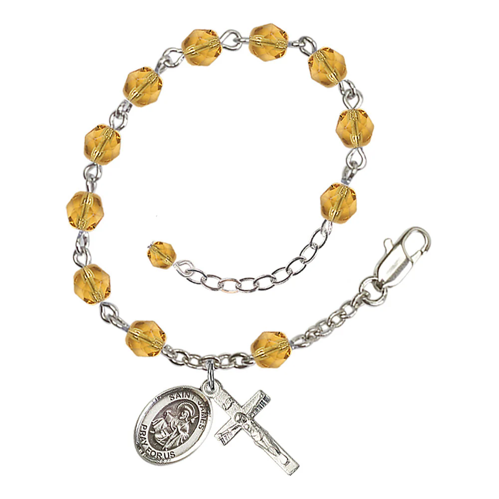 St. James the Greater Crystal Birthstone Rosary Bracelet - Multiple Birthstones - Image 9
