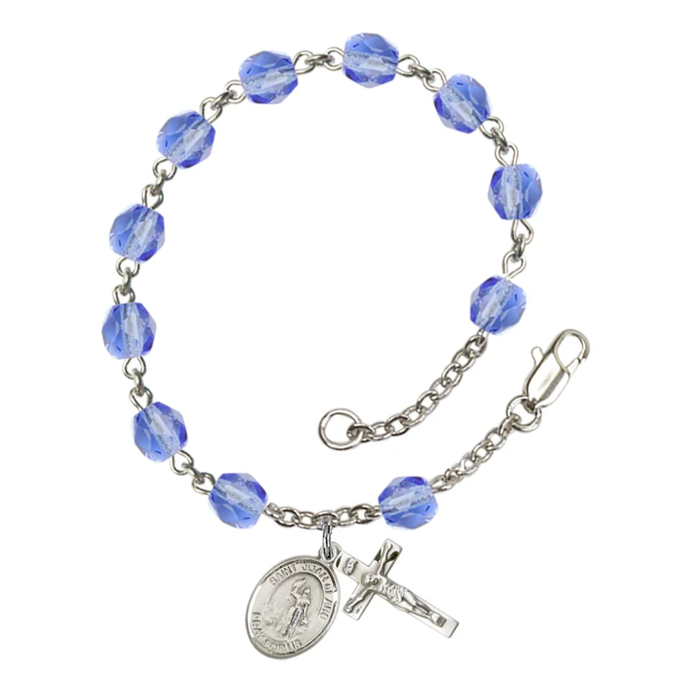 St. Joan of Arc Crystal Birthstone Rosary Bracelet - Multiple Birthstones - Image 10