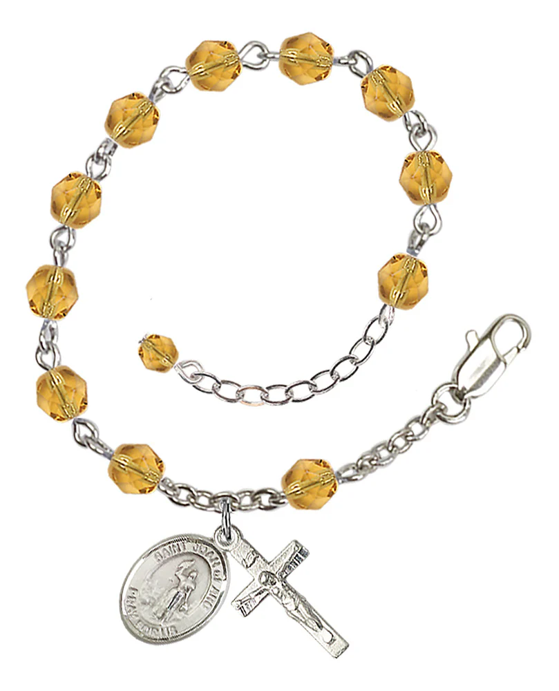 St. Joan of Arc Crystal Birthstone Rosary Bracelet - Multiple Birthstones - Image 11