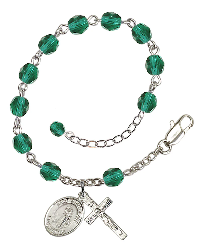 St. Joan of Arc Crystal Birthstone Rosary Bracelet - Multiple Birthstones - Image 12