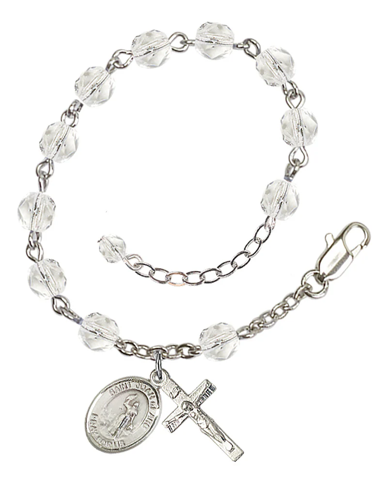 St. Joan of Arc Crystal Birthstone Rosary Bracelet - Multiple Birthstones - Image 6