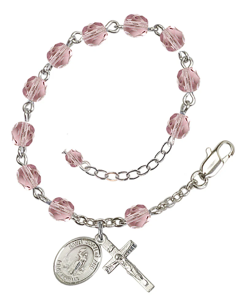 St. Joan of Arc Crystal Birthstone Rosary Bracelet - Multiple Birthstones - Image 7