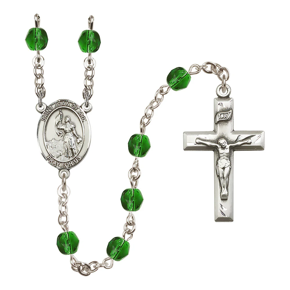 St. Joan of Arc Crystal Birthstone Rosary - Multiple Birthstones