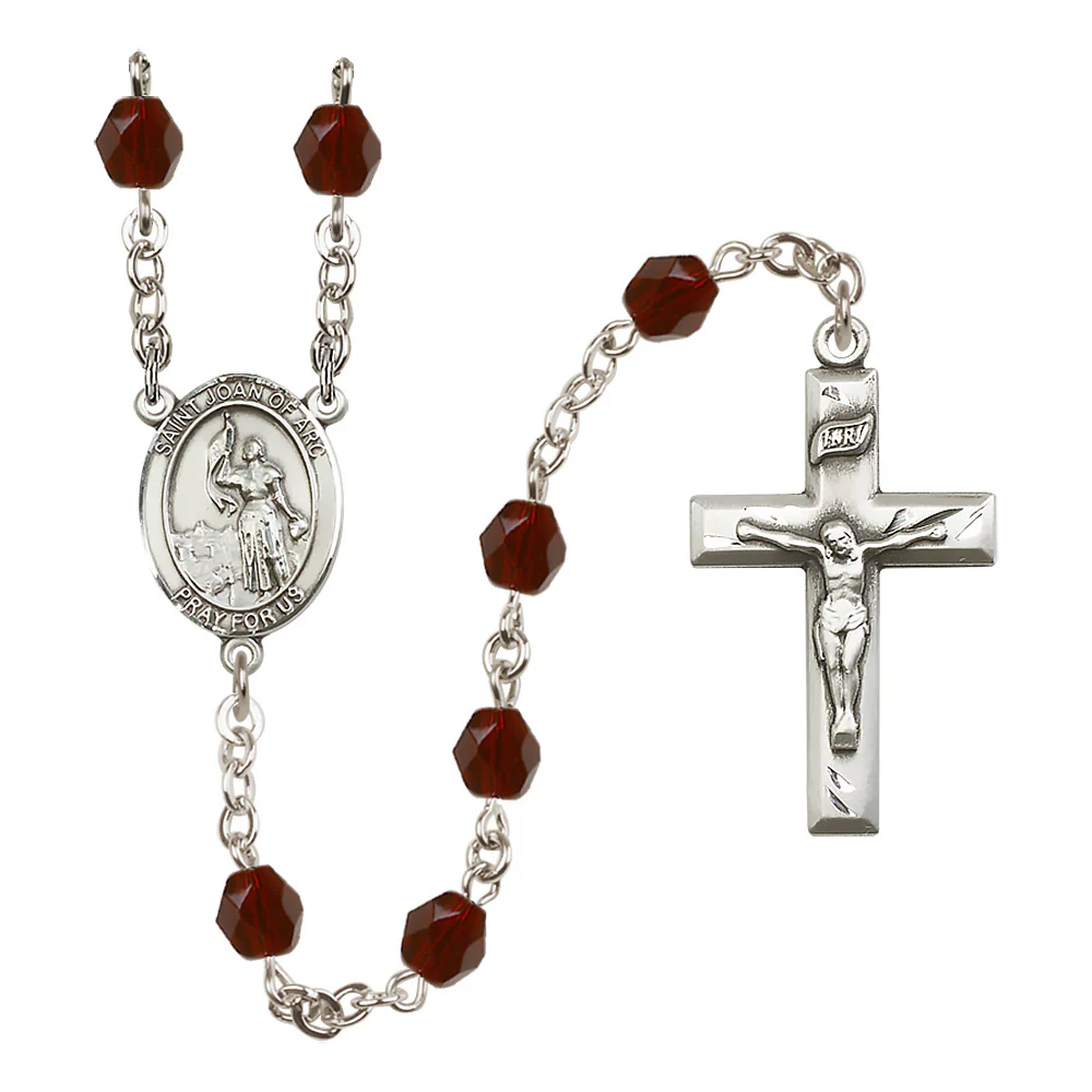 St. Joan of Arc Crystal Birthstone Rosary - Multiple Birthstones - Image 2