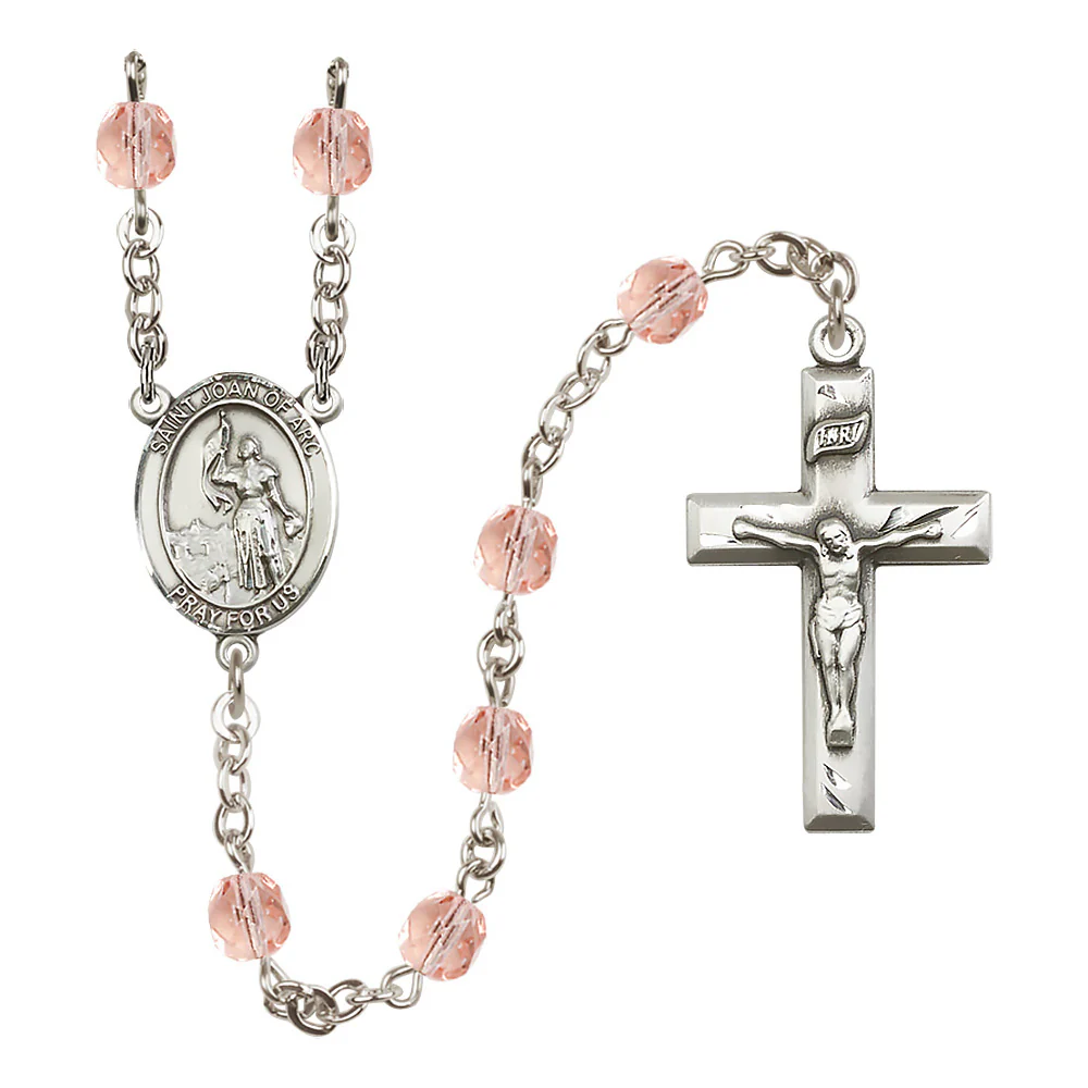St. Joan of Arc Crystal Birthstone Rosary - Multiple Birthstones - Image 3