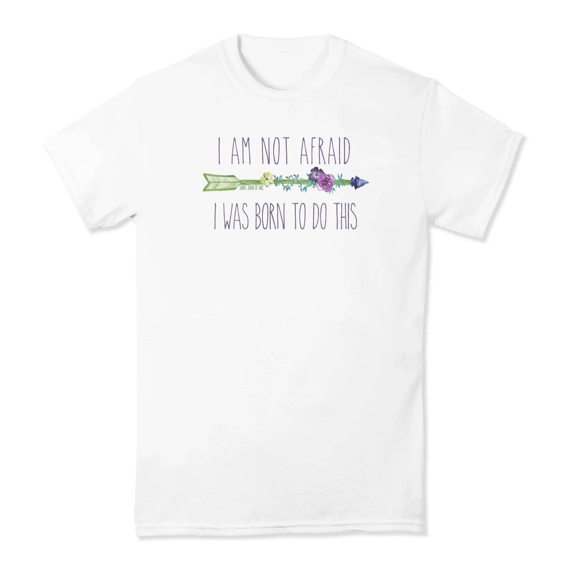 St. Joan of Arc Not Afraid Short Sleeve Watercolor T-Shirt - Image 3