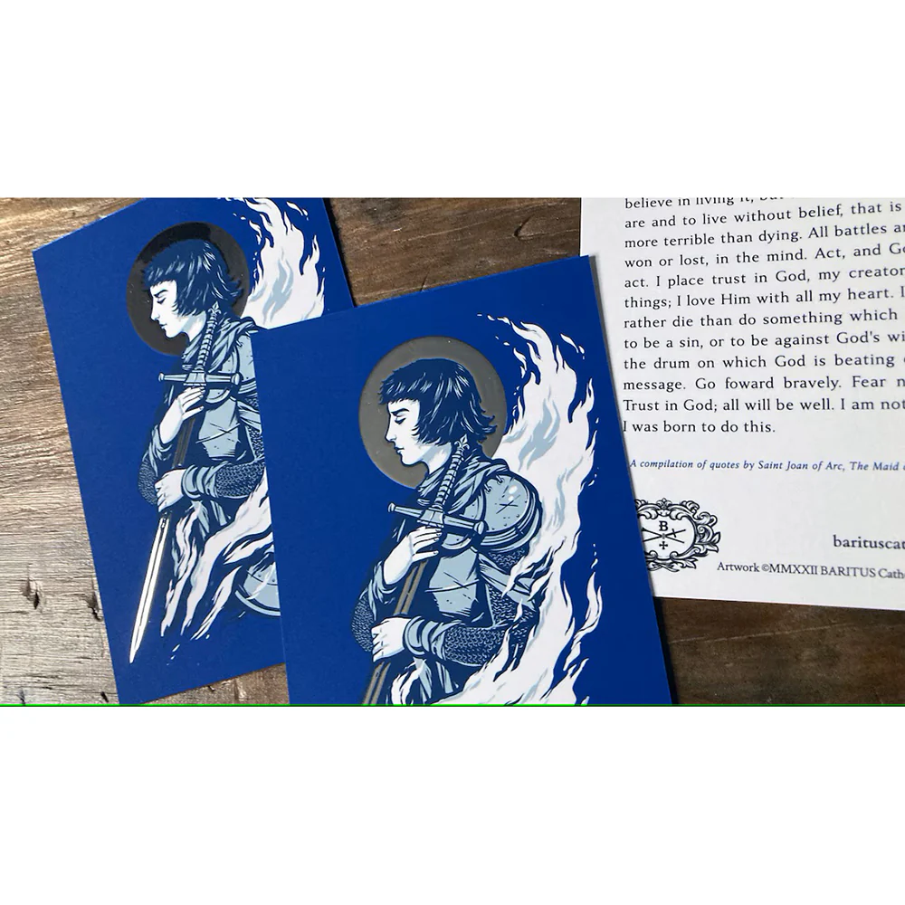 St. Joan of Arc Silver Foiled Prayer Card