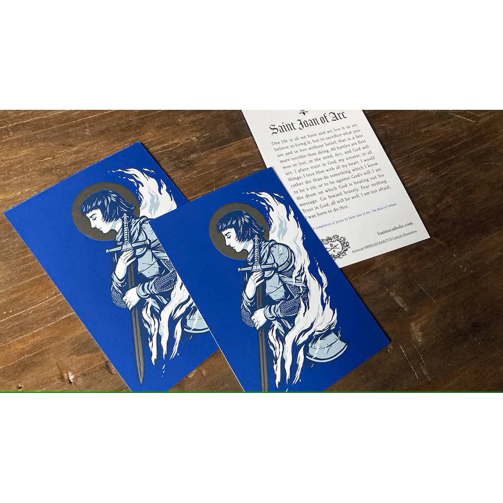 St. Joan of Arc Silver Foiled Prayer Card - Image 2