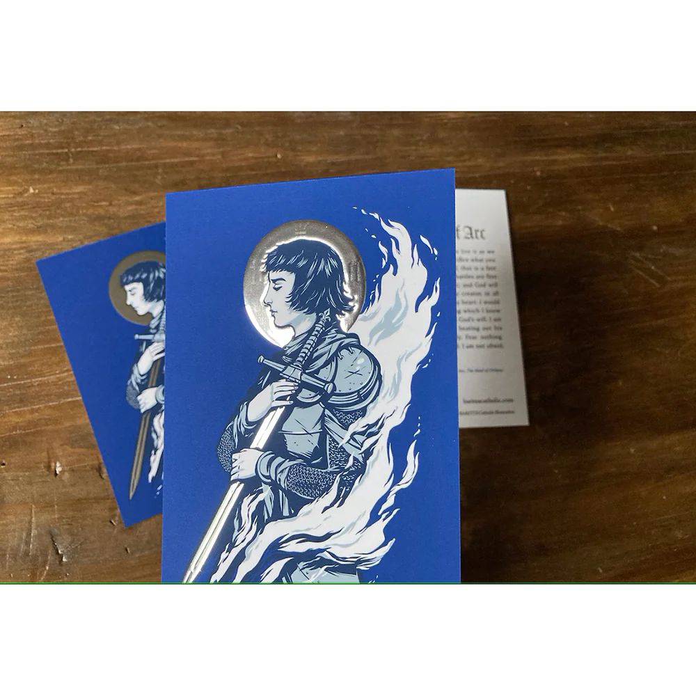 St. Joan of Arc Silver Foiled Prayer Card - Image 3
