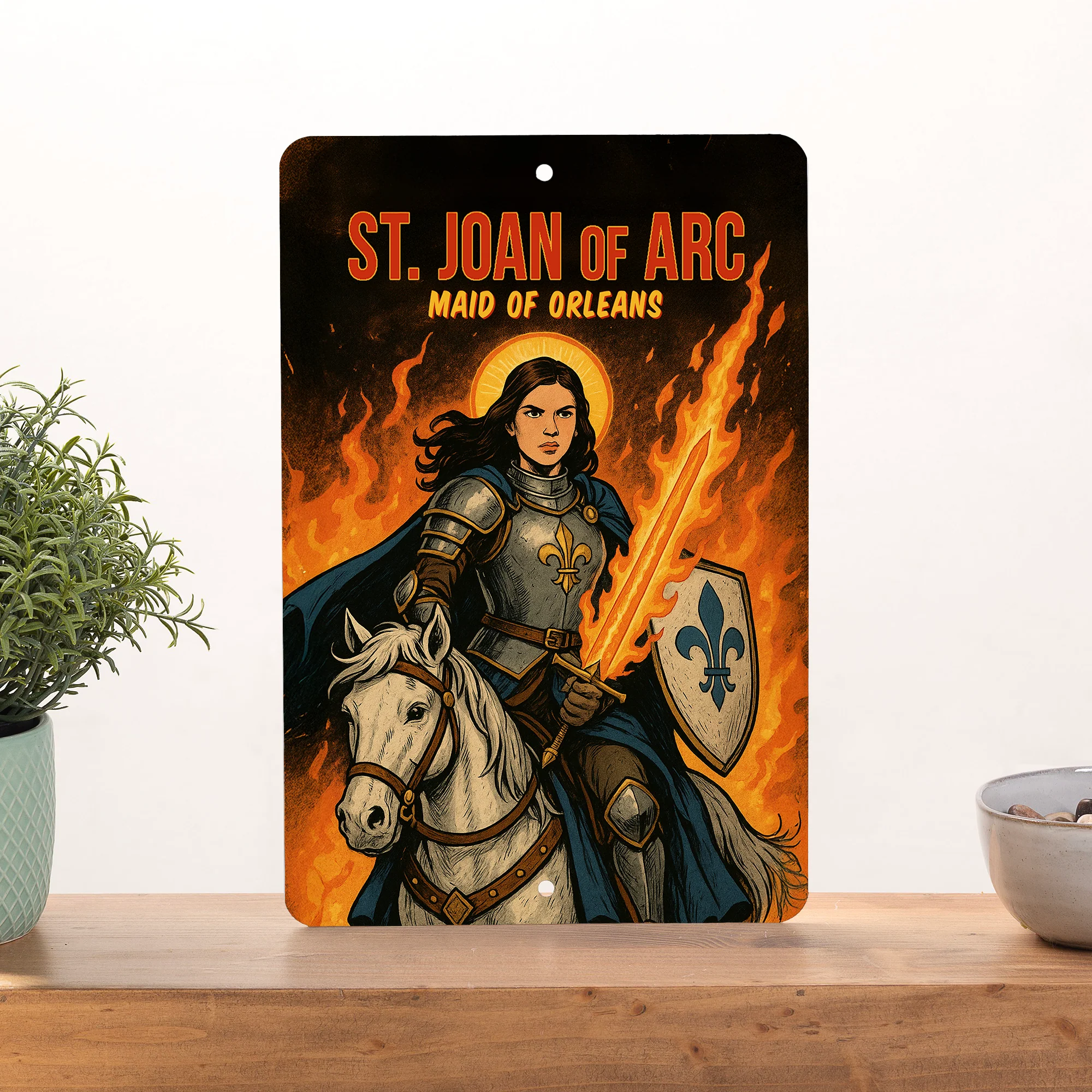 St. Joan of Arc Superhero Tin Sign - Image 3