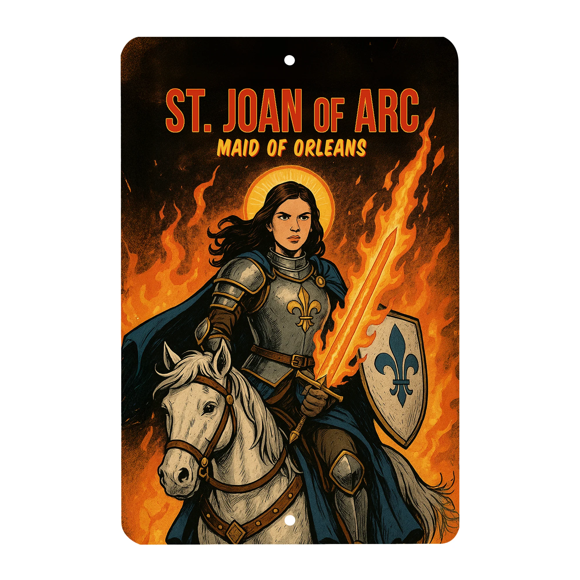 St. Joan of Arc Superhero Tin Sign - Image 4