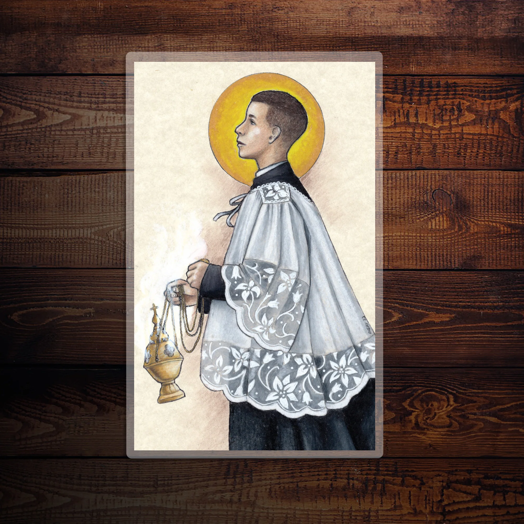 St. John Berchmans Large Prayer Card - Patron of Altar Servers - Image 2