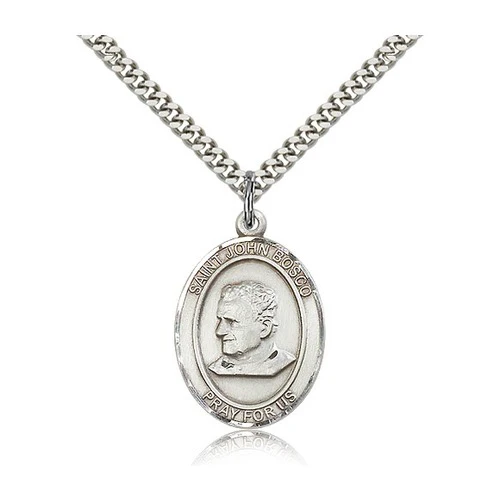 St. John Bosco Pendant with Chain, Bliss, Sterling Silver