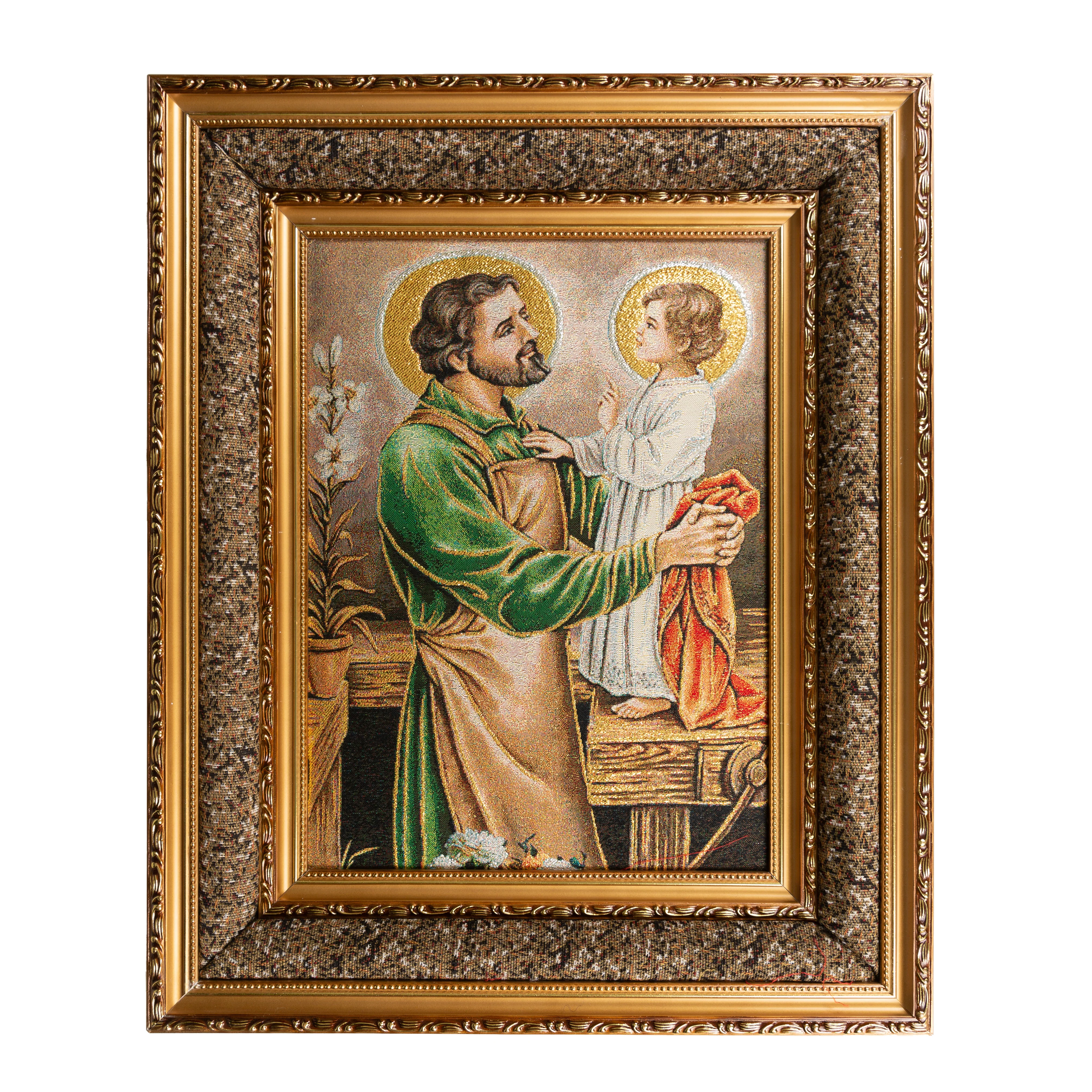 St. Joseph and Child Jesus Framed Tapestry
