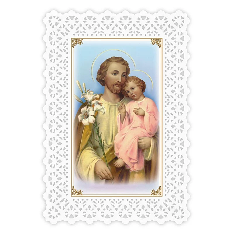 St. Joseph and Child Lace Holy Card
